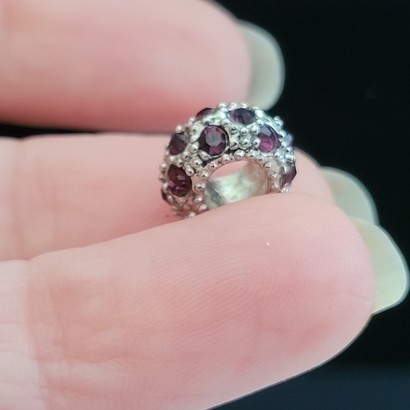 Zales Purple Crystal Charm | Pandora-Style Sparkling Charm like new - Picture 7 of 8